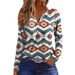 Standard Autumn Full-Width Geometric Pattern Printed Casual Versatile T-Shirt E-Commerce One_ecoleips.com
