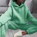 Women's Autumn Winter Fleece Lined Sweatshirt Set Casual Fashion Sports Pants_ecoleips.com