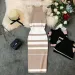 2026 Summer Women's Hanging Neck Knit Long Dress Round Neck Stripes Hit Color Waist Slim Slim Ming Knit Long Dress Office Lady_ecoleips.com