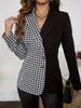 Women's Clothing Niche Design Contrast Color Button Long Sleeve Suit Jacket Slim Loose Spring New Suit_ecoleips.com