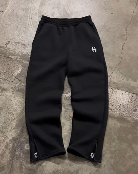European And American Retro Y2k Street Trend Hip Hop Casual Elastic Waist Zipper Loose Solid Color Sports Casual Pants_ecoleips.com