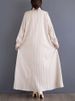 Long Sleeve Vintage Striped Long Shirt Dresses For Women Autumn New Loose Casual Dress Vestidos Fashion Elegant Clothing 2025_ecoleips.com