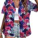 2025 Women's Summer Hawaiian Shirt Soft Cool Floral Tropical Print Button-Up V_ecoleips.com