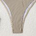 Women's One-Shoulder High-Cut Bikini Set Solid Color Trendy Design Swimwear for Beach Pool_ecoleips.com