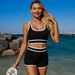 Solid Color Bikini Swimwear Set For Women - High Elasticity Nylon Swimsuits With Removable Padding, Conservative & Sexy Two-Piece Bathing Suit_ecoleips.com