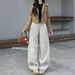 Women's High Waist Wide Leg Jeans Retro Curved Slimming Straight Leg Loose Fit Floor Length Pants Bright Gray Spring Autumn 2026_ecoleips.com