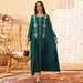 Exquisite Embroidered Jalabiya Dress – Elegant Muslim Long Sleeve Maxi Dress With Traditional Arabic Stitching Fashion_ecoleips.com
