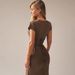 2025 Autumn New Fashion Elegant Slim Fit Ruched Tie Short Sleeve Dress For Women Wholesale_ecoleips.com