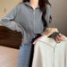 High-End 2026 Pre-Spring Double Zipper Lapel Knitted Cardigan Women's Spring And Autumn Sweater Jacket Shoulder Top Wome_ecoleips.com
