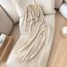 Women's Autumn Two Piece Set Niche Design Belt Waist Long Sleeved Knit Cardigan High Waisted Loose Wide Leg Pants_ecoleips.com