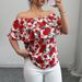 Aria Basics Aria Basics Cross-border Foreign Trade 2025 Summer European And American Vacation Style Off-Shoulder Short-Sleeve Shirt With_ecoleips.com
