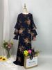 Ramadan Muslim Floral Print Chiffon Dress Boho Dress Three Layers Full Sleeves Bohemian Maxi Dresses For Women Chic Robe Longue_ecoleips.com