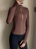 Slim Fit 3D Cut Yoga Jacket For Women Versatile Solid Color Nude Feel Fitness Sports Top New Style 2025_ecoleips.com