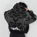 Women's Oversized Letter Print Hooded Cardigan – Streetwear Zip-Up Sweatshirt (Black/White/Green, S-4XL)_ecoleips.com