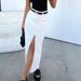 Women's Clothing Women's High Waist Slit Design Denim Skirt Long Skirt_ecoleips.com