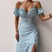 Colors 5 Sizes In Stock Foreign Trade Women's New Sexy Slim Mid-Length Floral French Strap Dress_ecoleips.com