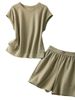 Women's Clothing Simple Cotton T Shirt Shorts Suit Women Summer New Tops And Pants Casual Sports Two Piece Suit_ecoleips.com
