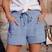 Suitable For All Seasons 2021 Summer New Women's Fashion Waist Tie Loose Wide Leg Shorts For Women_ecoleips.com