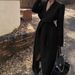 High-end Black Long-sleeved Trench Coat Women's Loose And Thin Big Lapel Cardigan Top_ecoleips.com