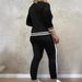 Women's Color Block V-Neck Long Sleeve Top with Elastic Waist And Pocket Versatile Summer Suit plus Size Sets England Style Fashion_ecoleips.com