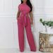 31377 Round Neck Pullover Design Sense Casual Slim Sexy Personality Fashion Women's Pants Set_ecoleips.com
