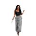 2026 Women's High-Waisted Wide Leg Pants Spring Summer Fashion Plaid Design With Hip Curtains And Jogger Style_ecoleips.com