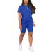 European American Cross-border Exclusive In-stock Summer Solid Color Gradient Print Round Neck Short-sleeve T-shirt And_ecoleips.com