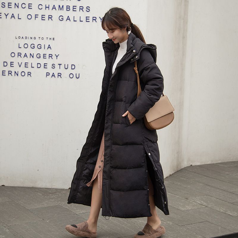 Women's Oversized Long Winter Coat, Streetwear Padded Jacket, Thickened Cotton Trench Coat For Casual Comfort_ecoleips.com