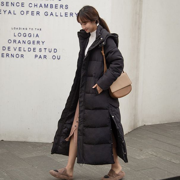 Women's Oversized Long Winter Coat, Streetwear Padded Jacket, Thickened Cotton Trench Coat For Casual Comfort_ecoleips.com
