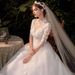 New Style Wedding Dress Elegant Train Long Sleeves Simple Forest Style Conceals Thick Arms Petite Figure TD68_ecoleips.com