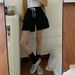Hong Kong Style High Waisted Five Point Pants for Women Summer plus Size Loose Casual Wide Leg Slimming Straight Leg_ecoleips.com