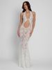Tossy White Lace Printed Maxi Dress For Women Summer Sexy Backless See-Through Patchwork Beach Fashion Dress Female Long Dress_ecoleips.com