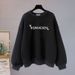 Women's Oversized Pullover Sweatshirt Fleece Lined Thickened Pure Cotton Trendy Design Unique Style Instagram Worthy Top for Autumn Winter_ecoleips.com