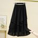 Women's Clothing Plus Size Loose Fitting Textured Cotton Linen Irregular Skirt For Women Summer Fashion Casual Comfortable Trendy_ecoleips.com