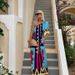 Women's Clothing Ins Internet Celebrity Same Style Positioning Printing Oblique Shoulder Holiday Long Skirt Ladies Dress_ecoleips.com