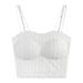 Popular Pure Desire Ice Silk Lace Double-strap Beauty-back Tank With Chest Pads, Suitable For Inner Or Outer Wear,_ecoleips.com