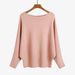 Hot-Selling Women's Off-Shoulder Batwing Sweater Ribbed High Elastic Lazy Style Pullover Plus Size_ecoleips.com