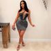 cross Border European And American Chest Wrap Slim Sexy Hot Diamond Pearl Irregular Hip Dress Short Skirt Women's Clothing_ecoleips.com