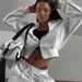Cross-Border Casual Fashion European And American Style Women's Zipper Cardigan Jacket Sports Drawstring Pants_ecoleips.com