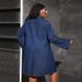 Women's Loose Fashion Denim Casual Dress Long Sleeved_ecoleips.com