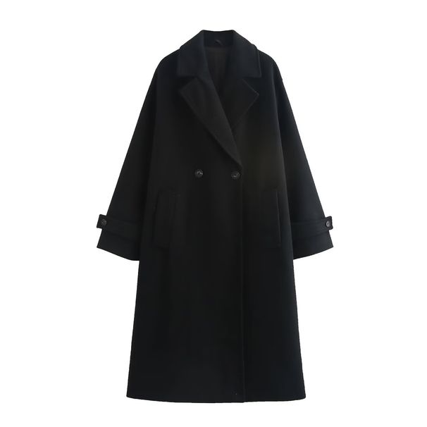 New Women's Lapel Medium And Long Casual Loose Woolen Coat Coat_ecoleips.com