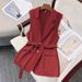 Women's Clothing Commuting British Style Suit Collar Loose Strap Vest Jacket Vest Women_ecoleips.com