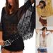New Spring Summer Top Mesh Cover-Up Women Batwing Sleeve Beach Loose Sun Protection Shirt Lace Patchwork Blouse_ecoleips.com