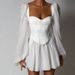 Elegant Slim Fit Sexy Chiffon Dress With Puff Sleeves OL Style Office Ladies Summer Spring Casual Formal Wear Dress_ecoleips.com