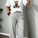 Summer New Arrival Women's plus Size Casual Two Piece Set Trousers And Crew Neck Short Sleeve Shirt Suitable for plus Sizes And Men_ecoleips.com