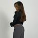 best-selling New Base Shirt: Sexy Hot Girl Long-sleeve Slim-fit V-neck Top With Lace Trim_ecoleips.com