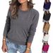 Women's Clothing 3D Textured Knit Sweater - Women's Round Neck Pullover (Spandex Blend, Casual & Office Wear)_ecoleips.com