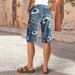 Women's Clothing Women's High-Waisted Slimming Wide Leg Denim Shorts Floral Print Spring Summer Formal Casual Bottoms_ecoleips.com
