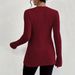 Voya Women's French Sexy Style V-neck T-shirt With Spring And Summer Long Sleeves And Exposed Navel Design, As Well As A Base Shirt And Top For_ecoleips.com