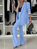Women's Clothing Fashion Suits Casual Temperament Slim Wide Leg Suits Two Piece Suits_ecoleips.com